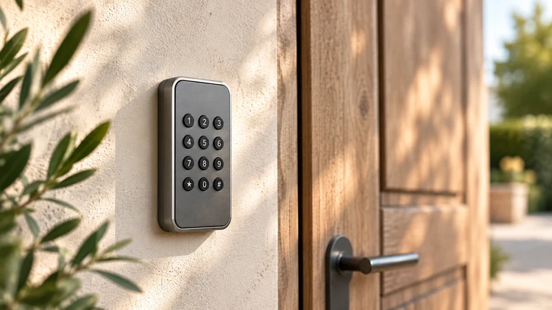Digicode d'accès piéton sur un bâtiment partagé
